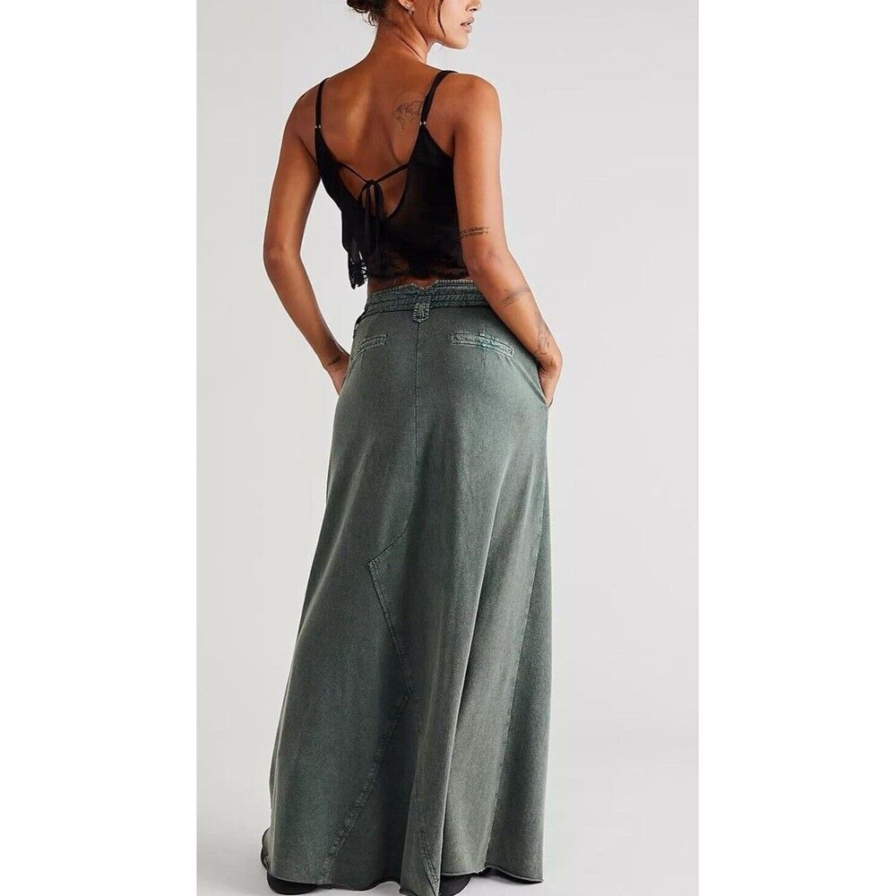 Free People FP One Kona Maxi Long Skirt Cotton Button Endless Summer Sz XS New - Picture 2 of 7